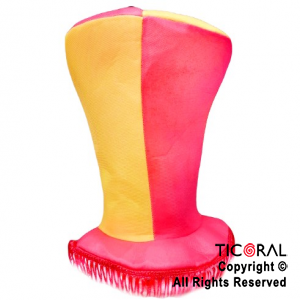 SOMBRERO GALERON FLUO CON FLECOS FUCSIA Y AMARILLO x 1